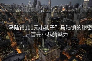 “馬陸鎮(zhèn)100元小巷子”馬陸鎮(zhèn)的秘密，百元小巷的魅力