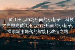 “黃江田心市場(chǎng)后面的小巷子”科技之光照亮黃江田心市場(chǎng)后面的小巷子，探索城市角落的智能化改造之路