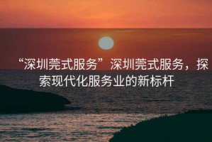 “深圳莞式服務(wù)”深圳莞式服務(wù)，探索現(xiàn)代化服務(wù)業(yè)的新標(biāo)桿