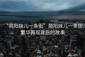 “簡陽妹兒一條街”簡陽妹兒一條街，繁華再現(xiàn)背后的故事