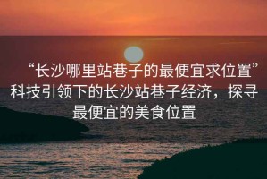 “長沙哪里站巷子的最便宜求位置”科技引領(lǐng)下的長沙站巷子經(jīng)濟(jì)，探尋最便宜的美食位置