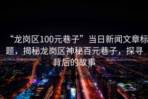 “龍崗區(qū)100元巷子”當(dāng)日新聞文章標(biāo)題，揭秘龍崗區(qū)神秘百元巷子，探尋背后的故事