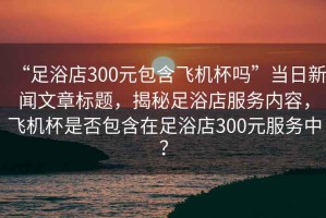 “足浴店300元包含飛機杯嗎”當日新聞文章標題，揭秘足浴店服務(wù)內(nèi)容，飛機杯是否包含在足浴店300元服務(wù)中？