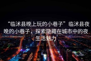 “臨沭縣晚上玩的小巷子”臨沭縣夜晚的小巷子，探索隱藏在城市中的夜生活魅力