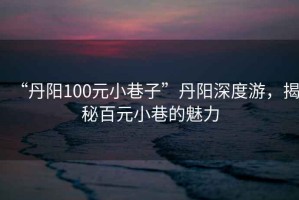 “丹陽100元小巷子”丹陽深度游，揭秘百元小巷的魅力
