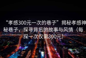 “孝感300元一次的巷子”揭秘孝感神秘巷子，探尋背后的故事與風(fēng)情（每探一次僅需300元）
