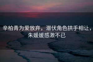 辛柏青為愛放棄，潛伏角色拱手相讓，朱媛媛感激不已
