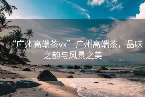 “廣州高端茶vx”廣州高端茶，品味之韻與風景之美
