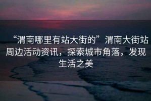“渭南哪里有站大街的”渭南大街站周邊活動(dòng)資訊，探索城市角落，發(fā)現(xiàn)生活之美