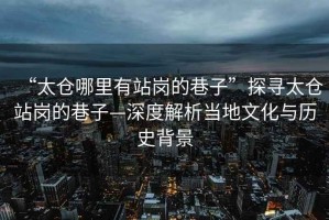 “太倉(cāng)哪里有站崗的巷子”探尋太倉(cāng)站崗的巷子—深度解析當(dāng)?shù)匚幕c歷史背景