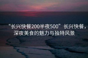 “長興快餐200半夜500”長興快餐，深夜美食的魅力與獨特風(fēng)景