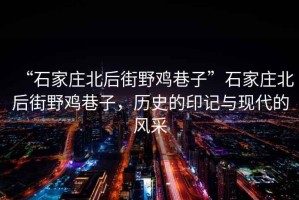 “石家莊北后街野雞巷子”石家莊北后街野雞巷子，歷史的印記與現(xiàn)代的風(fēng)采