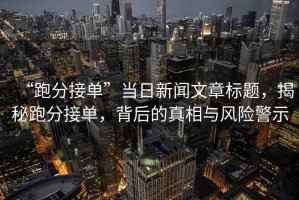 “跑分接單”當(dāng)日新聞文章標(biāo)題，揭秘跑分接單，背后的真相與風(fēng)險(xiǎn)警示