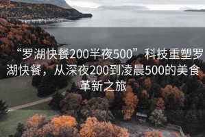 “羅湖快餐200半夜500”科技重塑羅湖快餐，從深夜200到凌晨500的美食革新之旅