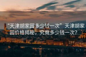 “天津胡家園多少錢一次”天津胡家園價(jià)格揭秘，究竟多少錢一次？