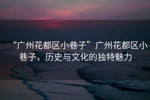 “廣州花都區(qū)小巷子”廣州花都區(qū)小巷子，歷史與文化的獨(dú)特魅力