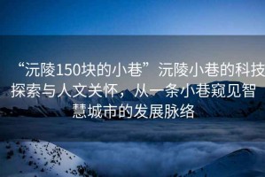 “沅陵150塊的小巷”沅陵小巷的科技探索與人文關(guān)懷，從一條小巷窺見智慧城市的發(fā)展脈絡(luò)