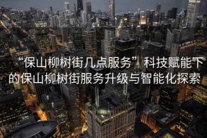 “保山柳樹街幾點(diǎn)服務(wù)”科技賦能下的保山柳樹街服務(wù)升級與智能化探索