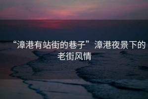 “漳港有站街的巷子”漳港夜景下的老街風(fēng)情