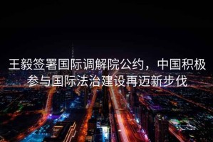 王毅簽署國(guó)際調(diào)解院公約，中國(guó)積極參與國(guó)際法治建設(shè)再邁新步伐