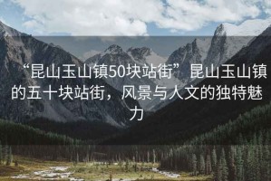 “昆山玉山鎮(zhèn)50塊站街”昆山玉山鎮(zhèn)的五十塊站街，風景與人文的獨特魅力