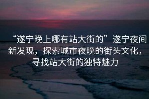 “遂寧晚上哪有站大街的”遂寧夜間新發(fā)現(xiàn)，探索城市夜晚的街頭文化，尋找站大街的獨特魅力