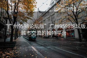 “廣州9598論壇版”廣州9598論壇版，城市交流的獨特平臺