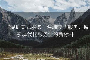 “深圳莞式服務(wù)”深圳莞式服務(wù)，探索現(xiàn)代化服務(wù)業(yè)的新標(biāo)桿