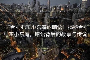 “合肥肥東小東庵的暗語(yǔ)”揭秘合肥肥東小東庵，暗語(yǔ)背后的故事與傳說(shuō)