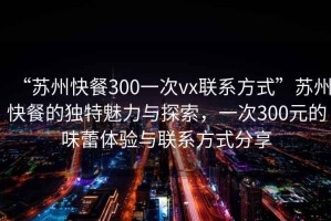 “蘇州快餐300一次vx聯(lián)系方式”蘇州快餐的獨(dú)特魅力與探索，一次300元的味蕾體驗與聯(lián)系方式分享