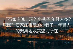 “石家莊晚上玩的小巷子 年輕人多的原因”石家莊夜晚的小巷子，年輕人的聚集地及其魅力所在