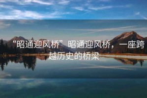 “昭通迎風(fēng)橋”昭通迎風(fēng)橋，一座跨越歷史的橋梁