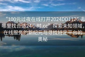 “100元過夜在線打開2024DD1126.去哪里找合適24小時.cc”探索未知領(lǐng)域，在線服務(wù)的新紀元與尋找特定平臺的奧秘