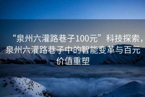 “泉州六灌路巷子100元”科技探索，泉州六灌路巷子中的智能變革與百元價(jià)值重塑