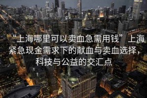 “上海哪里可以賣血急需用錢”上海緊急現(xiàn)金需求下的獻(xiàn)血與賣血選擇，科技與公益的交匯點(diǎn)