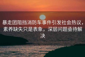 暴走團阻擋消防車事件引發(fā)社會熱議，素養(yǎng)缺失只是表象，深層問題亟待解決