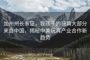 加州州長親證，我孩子的玩具大部分來自中國，揭秘中美玩具產(chǎn)業(yè)合作新趨勢