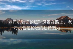 “老司機驗證論壇”風(fēng)景在路上，老司機驗證論壇的獨特魅力