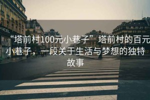 “塔前村100元小巷子”塔前村的百元小巷子，一段關(guān)于生活與夢(mèng)想的獨(dú)特故事