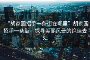 “胡家園招手一條街在哪里”胡家園招手一條街，探尋美麗風(fēng)景的絕佳去處