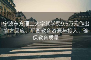 寧波東方理工大學(xué)就學(xué)費(fèi)9.6萬(wàn)元作出官方回應(yīng)，平衡教育資源與投入，確保教育質(zhì)量