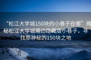 “松江大學城150塊的小巷子在哪”揭秘松江大學城周邊隱藏版小巷子，尋找那神秘的150塊之地