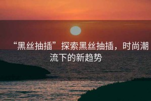 “黑絲抽插”探索黑絲抽插，時尚潮流下的新趨勢