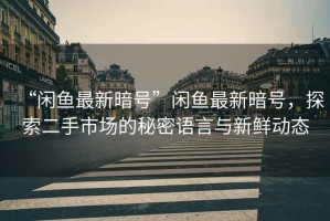 “閑魚最新暗號”閑魚最新暗號，探索二手市場的秘密語言與新鮮動態(tài)