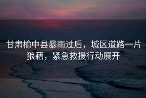 甘肅榆中縣暴雨過(guò)后，城區(qū)道路一片狼藉，緊急救援行動(dòng)展開(kāi)