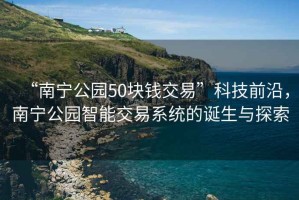 “南寧公園50塊錢交易”科技前沿，南寧公園智能交易系統(tǒng)的誕生與探索