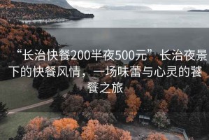 “長治快餐200半夜500元”長治夜景下的快餐風(fēng)情，一場味蕾與心靈的饕餮之旅