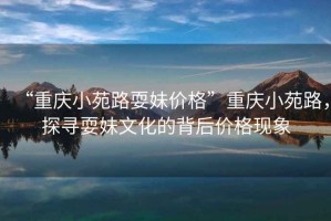 “重慶小苑路耍妹價格”重慶小苑路，探尋耍妹文化的背后價格現(xiàn)象