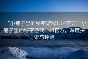 “小巷子里的秘密游戲1.14官方”小巷子里的秘密游戲1.14官方，深度探索與評測