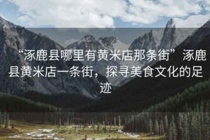 “涿鹿縣哪里有黃米店那條街”涿鹿縣黃米店一條街，探尋美食文化的足跡
